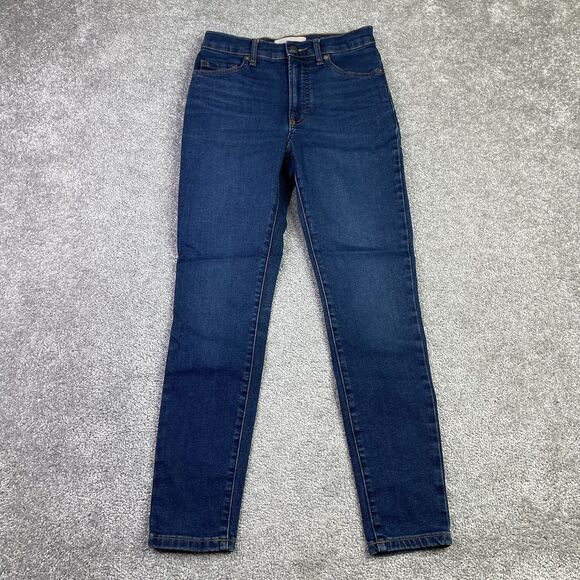 Everlane Jeans Women's 25 Blue Ankle Skinny High Rise Dark Denim Stretch - Picture 1 of 11